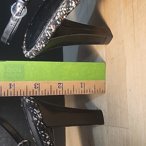 Life Stride "Adorn" Black/Brown/White Boulce Fabric Sling-back Heels, Size 8.5M - Picture 9 of 9